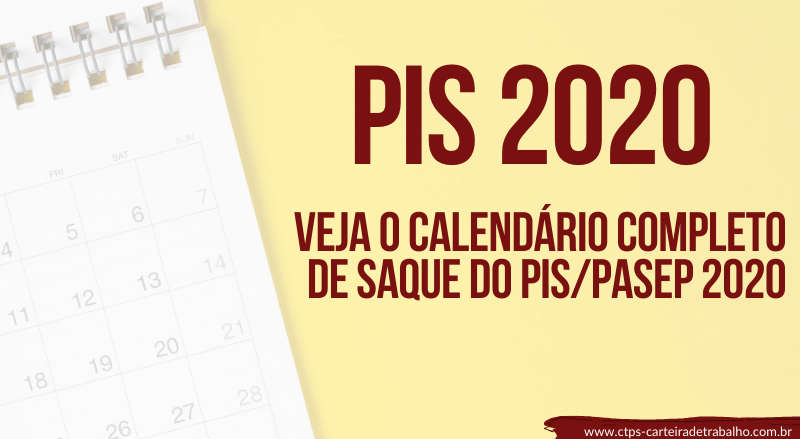 PIS 2020 – Calendário Atualizado PIS PASEP – Datas de Saque!