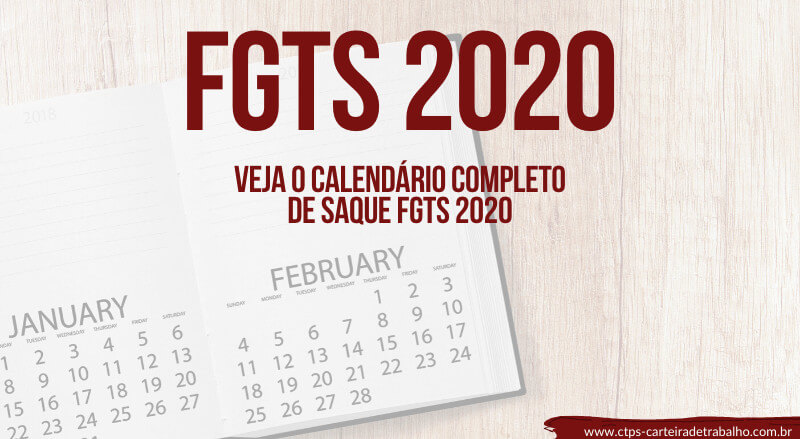 Calendário do FGTS 2020