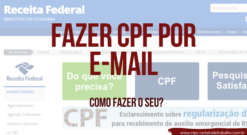 Fazer CPF por E-mail – Como fazer o seu?